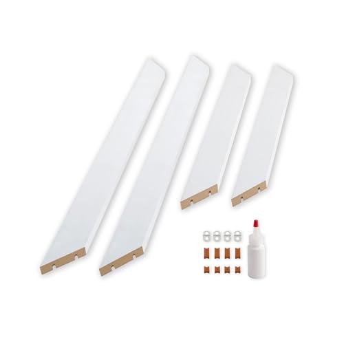 Frame My Mirror Add A Frame - Pure White Custom Size Mirror Frame Border Kit - Ideal for Bathroom - Moisture Resistant - Weston Design - Mirror NOT Included