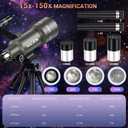 Telescope for Adults, 70mm Aperture 300mm Portable Refractor Telescope with 3 Eyepieces & Phone Adapter, Wireless Remote & Moon Filter, Ideal Gift for Birthday, Valentine's Day