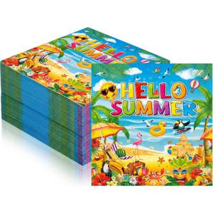 3 x Engrowtic 100 Pcs Summer Beach Party Napkins Hawaiian Luau Disposable Paper