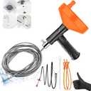 33 FT Drain Snake Auger, Plumbing Snake Drain Hair Clog Removal Tool, Sink Unclogger Drain, Heavy Duty Drum Auger, Cleaner Tool for Bathroom Kitchen Tub Shower Drain Clog Remover with Gloves