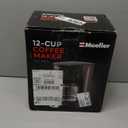 Mueller 12-Cup Drip Coffee Maker - Borosilicate Carafe, Auto-Off, Reusable Filter, Anti-Drip, Keep-Warm Function, Clear Water Level Window Coffee Machine, Kitchen Essentials & Accessories