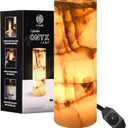 UMAID Handcrafted Onyx Marble Table Lamp  Each Lamp One-of-a-Kind with Natural Patterns, Warm Amber Glow, Dimmable Cord & Bulb, Modern Home Decor for Bedroom, Desk, Office, Living Room, or Bedside