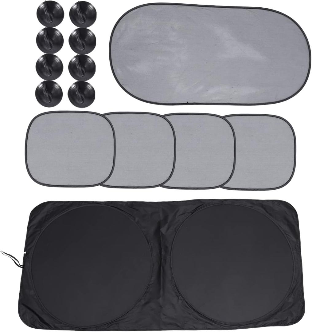 CHILDWEET Car Side Window Sun Shade Suction Cup UV Protection Nylon Mesh Auto Curtain for Heat Block Fits Most Vehicles for Summer Travel