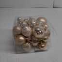 Prextex 36-Pieces Champagne Christmas Ornaments Set - Shatterproof, Festive Christmas Balls Decorations in 3 Sizes and 6 Styles with Hanging Loops for Tree, Wreath, and Dazzling Holiday Party Decor