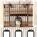 Babelio Dog Gate with Adjustable Cat Door, CatPrivilege III, 29-43"