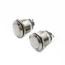 (Pack of 2) 19mm Momentary Stainless Steel Metal Push Button Switch Waterproof Flat Top 12V 24V 36 DC 110V 250V AC 5A 1NO SPST Screw Terminal Car Auto Horn Engine Start Horn Doorbell Power Switch