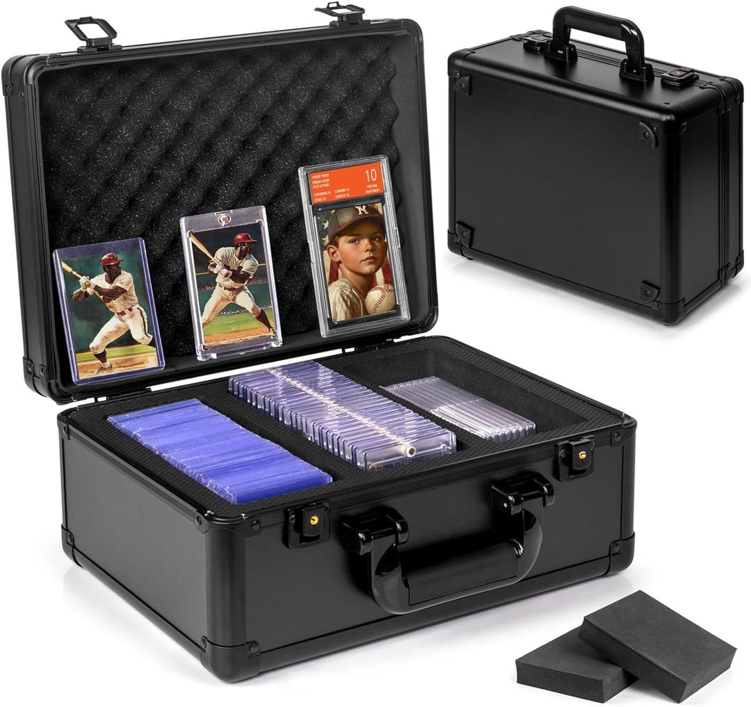 Graded Card Storage Box, Top Loader Trading Card Case for PSA Graded Cards, Sports Slab Hard Card Case Holder for Sports Card/Game Cards/Top Loaders/One Touch - 3 Row