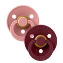 Bibs Pacifiers Color Collection, Set of 2 BPA-Free Latex Pacifiers Made in Europe, Round Nipple Baby Pacifier