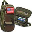 Pencil Case Big Capacity High Large Storage Tactical Small Tool Pouch Bag Marker Pen Case Stationery Bag Travel Holder School College Office Organizer for Kids Men Women Adult Teens (Camo Green)