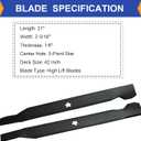 (2 Pack) Replacement High Lift Lawn Mower Blades for Craftsman Husqvarna Poulan 127843 138498 138971 532127843 532138498 532138971, Fits Craftsman LT1000 DYT4000, Husqvarna YTH18542 42 Deck Mower