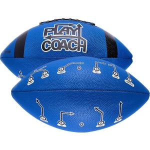PlayCoach Youth Football in Junior & Peewee Sizes with 10 Basic Passing Routes for Kids 6 to 12 - Endorsed by Drew Brees, Leather Kids and Beach Football, Junior and Peewee Sizes