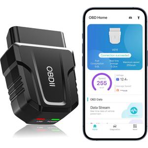 OBD2 Scanner Reader Bluetooth Wireless Auto Diagnostic Scan Tool for iOS & Android for Performance Test Bluetooth 5.4 Car Check Engine Car Code Reader, Clear Error Code Live Data Reset Exclusive APP (black)
