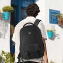 MOMUVO School Backpack for Teens Boys and Girls,15.6 Inch Laptop Backpack Unisex Bookbag with USB Charging Port Water-Resistant Schoolbag Casual Daypack-Black