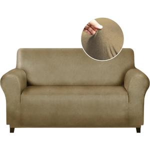 molasofa Loveseat Covers - Couch Cover for Leather Couches, Soft and Washable Love seat Covers with Leather-Like Quality. Non-Pilling, Non-Slip 1-Piece Couch Cover for Pets and Kids (Mustard)