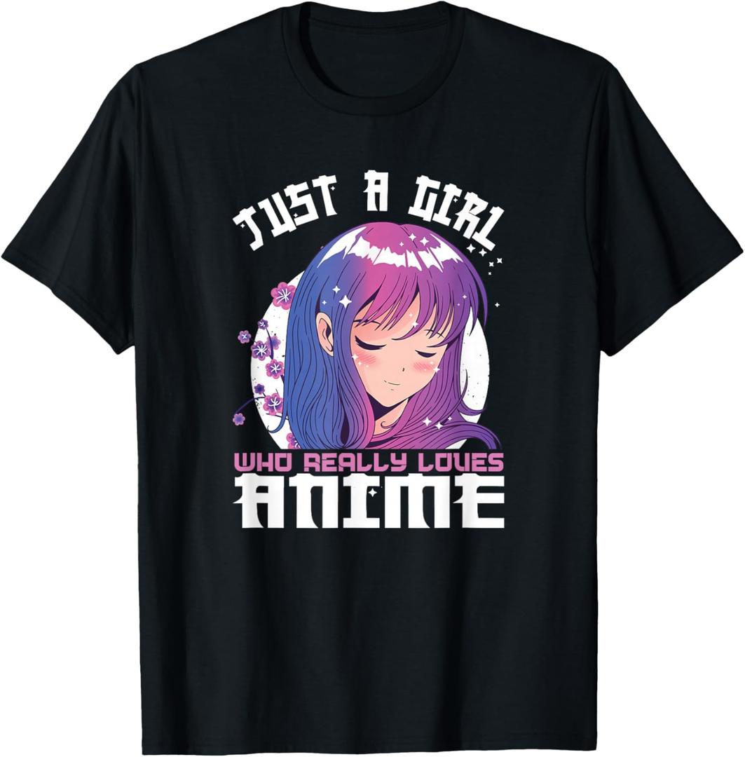 Anime Gifts for Teen Girls Just A Girl Who Loves Anime T-Shirt, Small
