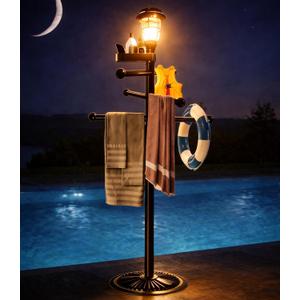 new Pool Towel Rack Vine 2 with Solar Light