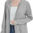 Post Mastectomy Shirts Hoddies with Drain Pockets, Breast Surgery Recovery Long Sleeve Mid Weight Zip Jacket For Women (Gray, S)
