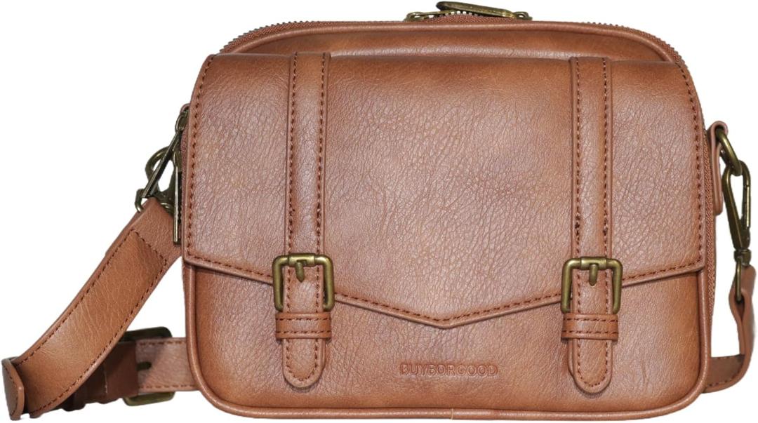 Women‘s Anti Theft RFID Blocking Small Vegan Leather Crossbody Bag Travel Purse With Built In Wallet Messenger Bag