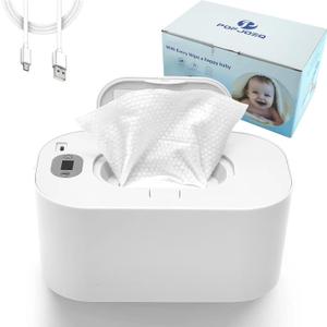 Wipe Warmer with Digital Display,Large Capacity Wipes Dispenser, 3 Modes of Temperature Heating Control,Warms Quickly and Evenly, Comfort and Safety for Baby (White)