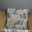 Pillow Perfect Floral Indoor/Outdoor Solid Back 1 Piece Square Corner Chair Cushion with Ties, Deep Seat, Weather, and Fade Resistant, 36.5" x 18", Black/Tan Dailey, 1 Count