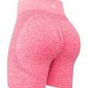 RUNNING GIRL Seamless Workout Gym Shorts for Women Scrunch Butt, High Waist Tummy Control Running Booty Yoga Shorts(DK3088Hot Pink, S)