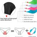 Beautikini Period Swimwear Menstrual Two Piece Swimsuit Leakproof Bikini Sets Sporty Bathing Suit for Teen Girls (Black) XXS