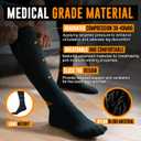 Doc Miller Compression Socks, 30-40 mmHg Medical Grade Closed Toe Socks for Circulation, Shin Splints, Varicose Veins, Calf Recovery - Knee High Support for Men & Women - XXX-Large, Plus Size, Black
