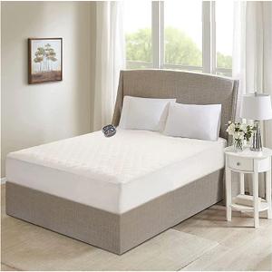 Beautyrest Heated Mattress Pad King - Electric Bed Warmer Cool to Touch, All Seasons Cover, 5 Heat Level, Auto Shut Off, Deep Pocket - Machine Wash Electric Mattress Pad, UL Certified, White, California  King