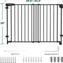 Mumeasy 30" Tall Baby Gate for Stairs & Doorways, No Bottom Bar Dog Gate
