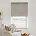 100% Blackout Roller Shades for Windows Cordless Roller Blinds Free-Stop System Linen Fabric Thermal Insulated Fabric UV Protection Shades for Home Office Bedroom Door Bathroom Winodow 34" W x 64" H