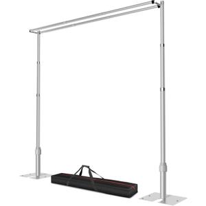 10x10ft Pipe and Drape Backdrop Stand, Double Crossbar, Heavy Duty Adjustable Background Frame with Metal Base for Parties Photography Wedding Photoshoot Decoration (Sliver)