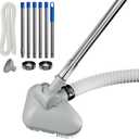 Pool Vacuum for Smaller Above-Ground Pools, Pool Cleaner with Telescopic Pole & 13ft Hose, Handheld Pool Vacuum Driven by Filter Pump, Pool Cleaning Kit for Small Above-Ground Pool