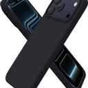 ORNARTO Compatible with iPhone 17 Pro Max Case 6.9", Slim Liquid Silicone 3 Layers Soft Gel Rubber Shockproof Protective Cover with Anti-Scratch Microfiber Lining-Black