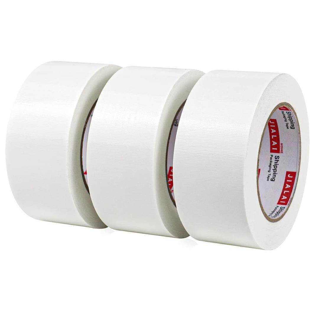 Duct Tape Heavy Duty - White Tape Duct 2 Inches x 30 Yards 3 Pack, 8.27 mil, Strong, Flexible, No Residue, All-Weather and Tear by Hand - for Repairs, Industrial, Professional Use