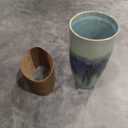 Bosmarlin Ceramic Travel Coffee Cup with Lid, 21 oz, Portable Coffee Mug for Car Cup Holder, Microwave Safe, Reactive Glaze (Forest Green)