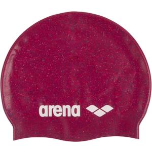Arena Classic Unisex Soft Silicone Swim Cap for Women and Men, Intensive Training Comfortable Non-Slip Long Hair Swimming Hat (Ruby/Multi)