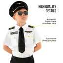 Morph Pilot Kids Airplane Costume - Boys Pilot Uniform for Halloween (Small)