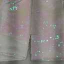 JYFLZQ White Iridescent Sequin Backdrop Curtains 8ft x 8ft 1 Panel Glitter Photo Booth Backdrops Sparkly Photography Background Drapes for Parties Wedding Bridal Showers