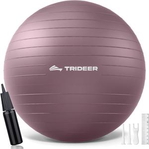 Trideer Yoga Ball - Exercise Ball for Workout pilates Stability - Anti-Burst and Slip Resistant for physical therapy, Birthing, Stretching & Core Workout, Office Ball Chair, Flexible Seating, Home Gym (XL(27-30ines/68-75cm), Rosy Morning Glow)