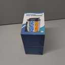 2 x Large Pill Dispenser to Store 7 Various Supplements - Pill Organizer & Supplement Organizer for Travel, Anti-Mixing Design, with Strap & 20 Sticky Labels (Blue)