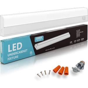 Hardwired LED Under Cabinet Task Lighting - 16 Watt, 24", Dimmable, CRI>90, 5000K (Day Light), Wide Body, Long Lasting Metal Base with Frost Lens Under Counter Light for Kitchen