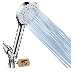 FASDUNT Shower Head with Handheld, High Pressure Handheld Shower Head with 80" Extra Long Stainless Steel Hose & Adjustable Bracket, Showerhead with ON/OFF Switch for Pets Bath