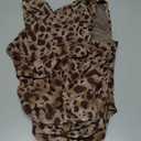 GORGLITTER Women's Cheetah Leopard Print V Neck Summer Thong Bodysuit Animal Sleeveless Backless Going Out Leotard Tops Brown Medium