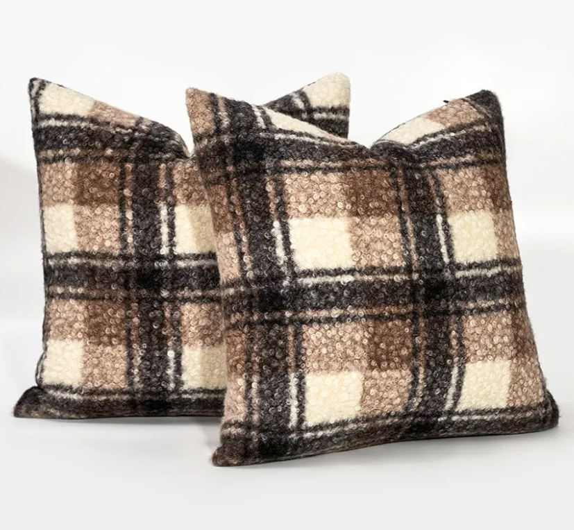 JOJOGOGO Fall Brown Buffalo Plaid Sherpa Pillow Covers 18x18 Set of 2, 18 x 18 Cozy Fluffy Curly Farmhouse Checkered Pillow Covers, Black Tan Brown Fuzzy Sweater Cable Knit Decorative Throw Pillows JOJOGOGO Fall Brown Buffalo Plaid Sherpa Pillow Covers 18x18 Set of 2, 18 x 18 Cozy Fluffy Curly Farmhouse Checkered Pillow Covers, Black Tan Brown Fuzzy Sweater Cable Knit Decorative Throw Pillows
