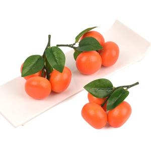 Fake Mini Tangerine Orange Artificial Fruit Simulation Fake Lifelike for Home Party Kitchen Festival Decoration 3 pcs