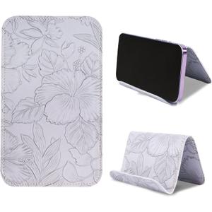 Airplane Travel Essentials for Flying Flex Flap Cell Phone Holder & Flexible Tablet Stand for Desk, Bed, Treadmill, Home & in-Flight Airplane Travel Accessories(1-Carved Grey)