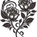 Metal Rose Heart Wall Decor - Elegant Black Metal Flower Wall Decor, Romantic 12.6x11 Inch Flower Wall Art for Living Room/Bedroom/Outdoor, Gift for Valentine's Day, Thanksgiving, Christmas and Other Holidays