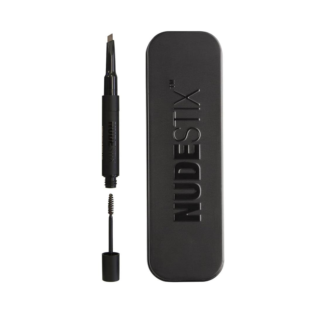Nudestix Stylus Eyebrow Pencil & Gel – Dual-Ended Brow Definer with Precision Pencil & Clear Gel for Shaping, Filling & Setting | Long-Wear, Vegan, Cruelty-Free Brow Makeup - Ash Brown