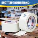 White Duct Tape Heavy Duty, 2 Inches x 30 Yards 3 Pack, 8.27 mil, Strong Industrial Strength, Flexible, No Residue, Waterproof and Tear by Hand, Multi-Use for Indoor & Outdoor Repairs