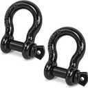 Heavy Duty D Ring Shackles, 3/4" Clevis Shackle with 7/8" Screw Pin, 44,000lbs Break Strength, for Tow Strap, Jeep, SUV, Pickup, Trailer, ATV, UTV (Black)
